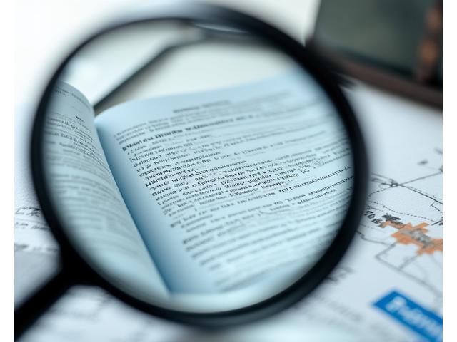 An open book displaying complex legal text with a magnifying glass over it, set against a blurred background of international road signs, symbolizing attention to detail and legal clarity.